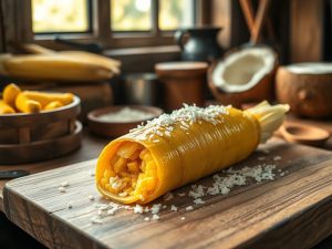 Pamonha de Saquinho com Toque de Coco Low Carb