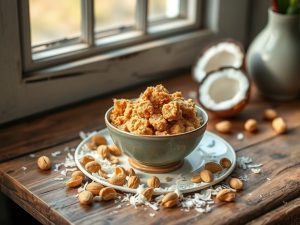 Paçoca Proteica de Amendoim com Toque de Coco