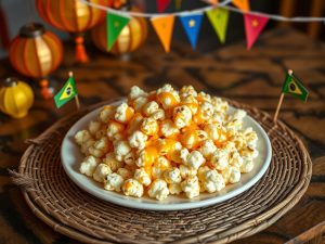 Pipoca Low Carb Junina com Queijo Coalho