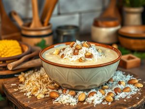 Canjica Festiva com Coco e Amendoim