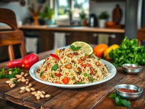 Pinhão com Arroz Tropical