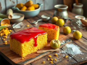 Bolo de Milho com Goiabada Junina