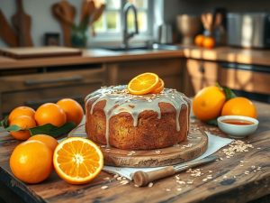 Bolo de Laranja com Aveia Festivo