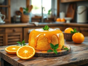 Bolo de Laranja de Liquidificador Fofinho com Calda