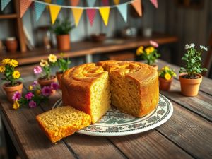 Bolo de Fubá Sem Ovo e Sem Leite da Festa Junina