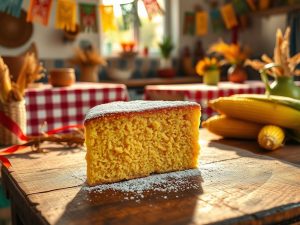 Bolo de Fubá Sem Leite da Festa Junina