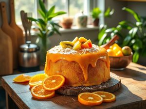 Bolo de Laranja com Cobertura Tropical