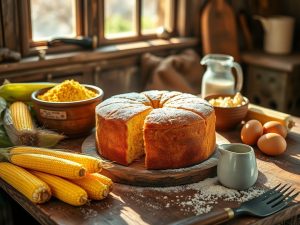 Bolo de Milho com Farinha de Milho Junino