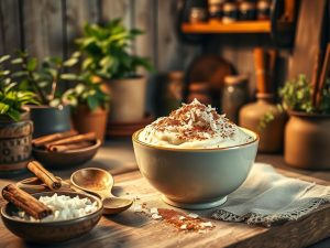 Arroz Doce Vegano com Coco e Canela