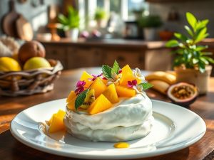Sobremesa de Chocolate Branco com Frutas Tropicais