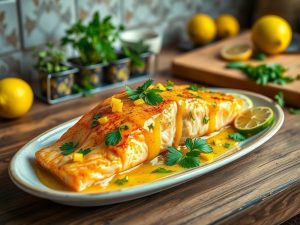 Salmão com Molho de Limão Tropical