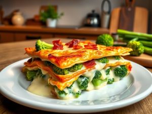 Lasanha de Brócolis com Bacon Deliciosa