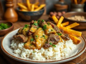 Strogonoff Bovino à Brasileira com Toque de Mostarda