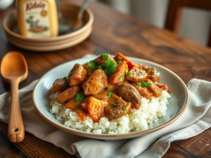 Strogonoff com Ketchup e Mostarda do Chef