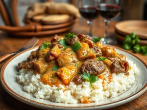 Strogonoff com Mostarda Delicioso