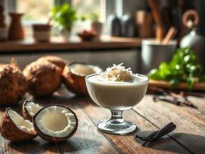 Pudim Zero Calorias de Coco e Baunilha