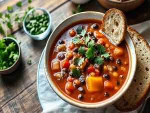 Caldo de Feijão Tropical com Toque de Coentro