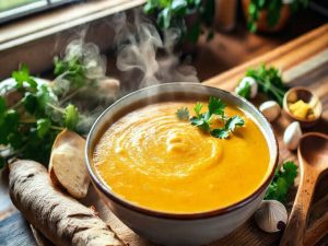 Caldo de Aipim com Toque de Ervas