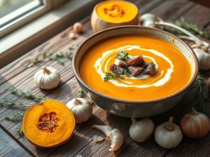 Caldo de Abóbora com Carne Seca Delicioso