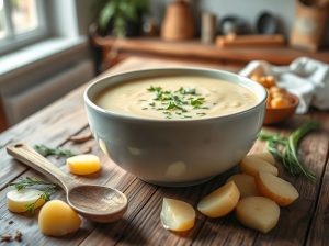 Caldo de Batata Cremoso com Ervas Aromáticas