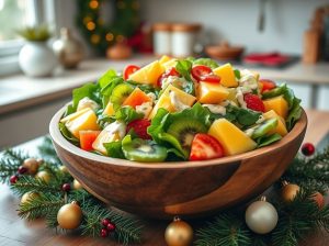 Salada de Natal Cremosa com Frutas Tropicais