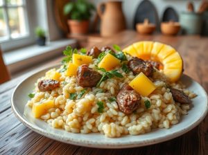 Risoto de Cordeiro Tropical