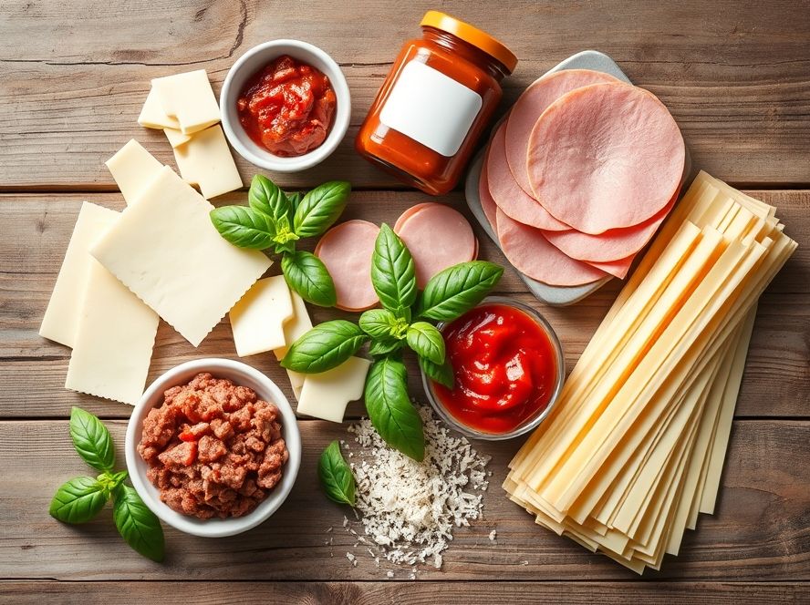 Os Melhores Ingredientes para Lasanha de Carne Moída, Queijo e Presunto